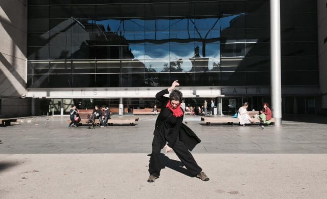 Janice outside the Institut del Teatre, Barcelona